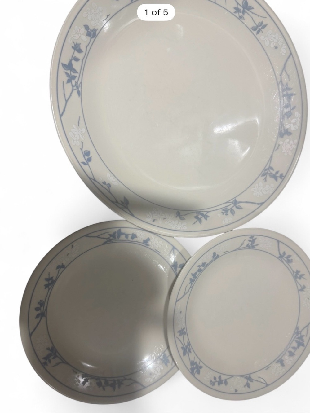 Corral Blue and Cream Floral Border Dinnerware Set
